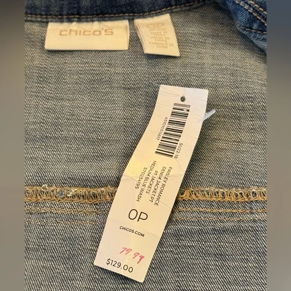 Chico's Blue Denim Set with Multicolor Embroidery - Picture 9 of 15